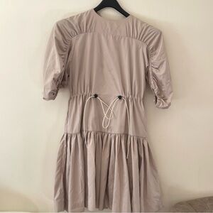 Unlabel Kids Tiered Tech Mini Dress Size 12 Puff Sleeve peach tan holiday party